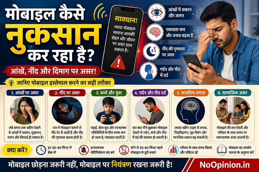 मोबाइल फोन कैसे नुकसान कर रहा है? जानिए ज्यादा मोबाइल चलाने के नुकसान