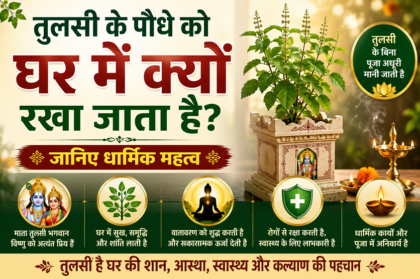 तुलसी के पौधे को घर में क्यों रखा जाता है जानिए धार्मिक महत्व