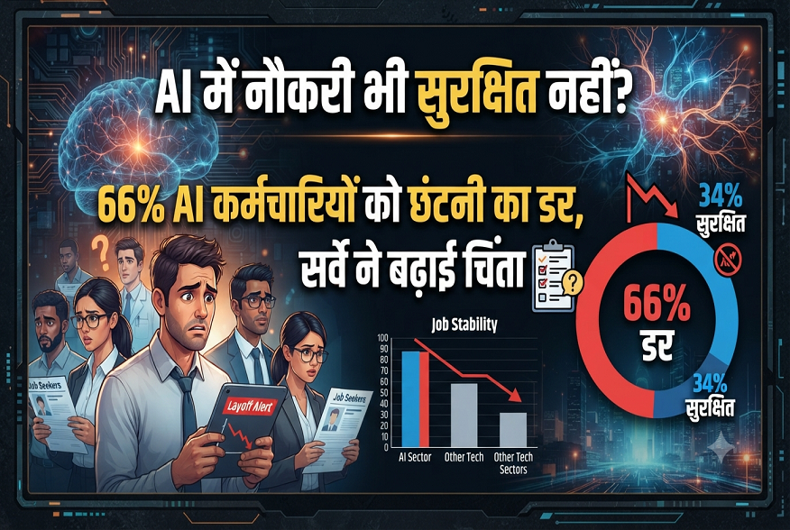 AI में नौकरी भी सुरक्षित नहीं 66% AI कर्मचारियों को छंटनी का डर, सर्वे ने बढ़ाई चिंता