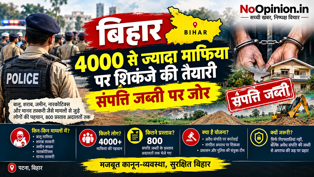 bihar mein 4000 se jyada mafia par shikanje ki taiyari, sampatti jabti par jor