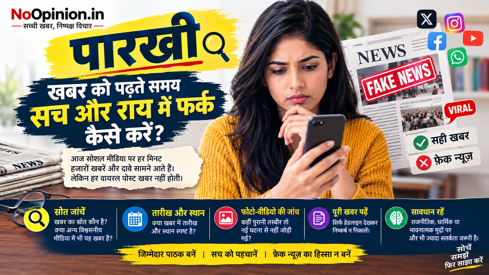 khabar ko padhte samay sach aur rai mein fark kaise karen