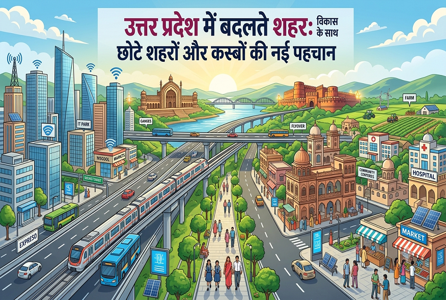 uttar pradesh mein badalte shahar vikas ke saath chhote shahron aur kasbon ki nai pehchan