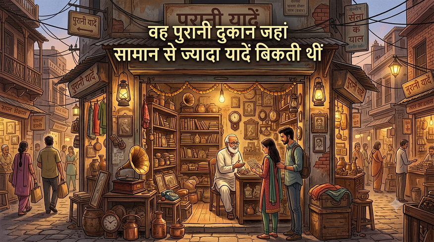 wah purani dukan jahan saman se jyada yaadein bikti thin